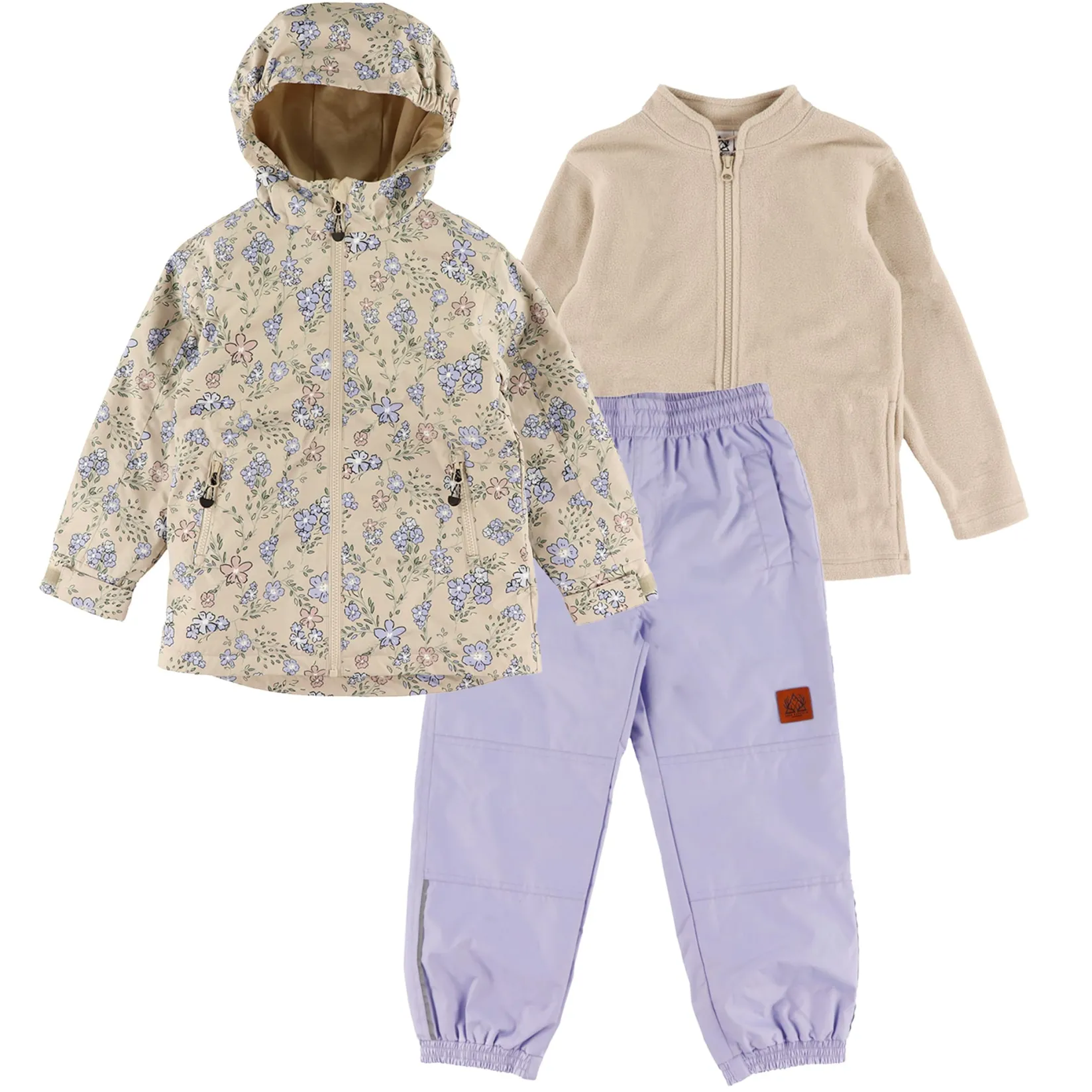 Outerwear>Deer Mountain Flowers 3in1 Set 2-6 Beige