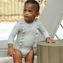 Swimsuits>Petit Lem Flowers Long Sleeve UV Swimsuit 0-24m Blue