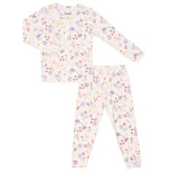 Pajamas & Bathrobes>Coccoli Flowers Pajamas 2-12 Ivory