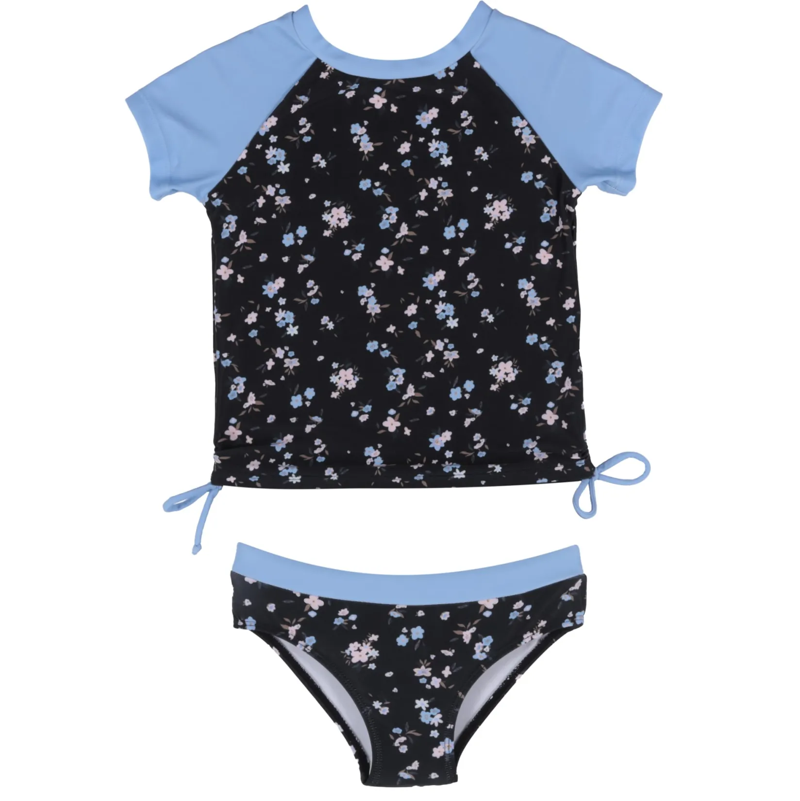 Swimsuits>Nano Flowers 2pc Uv Swimsuit 2-14 Black