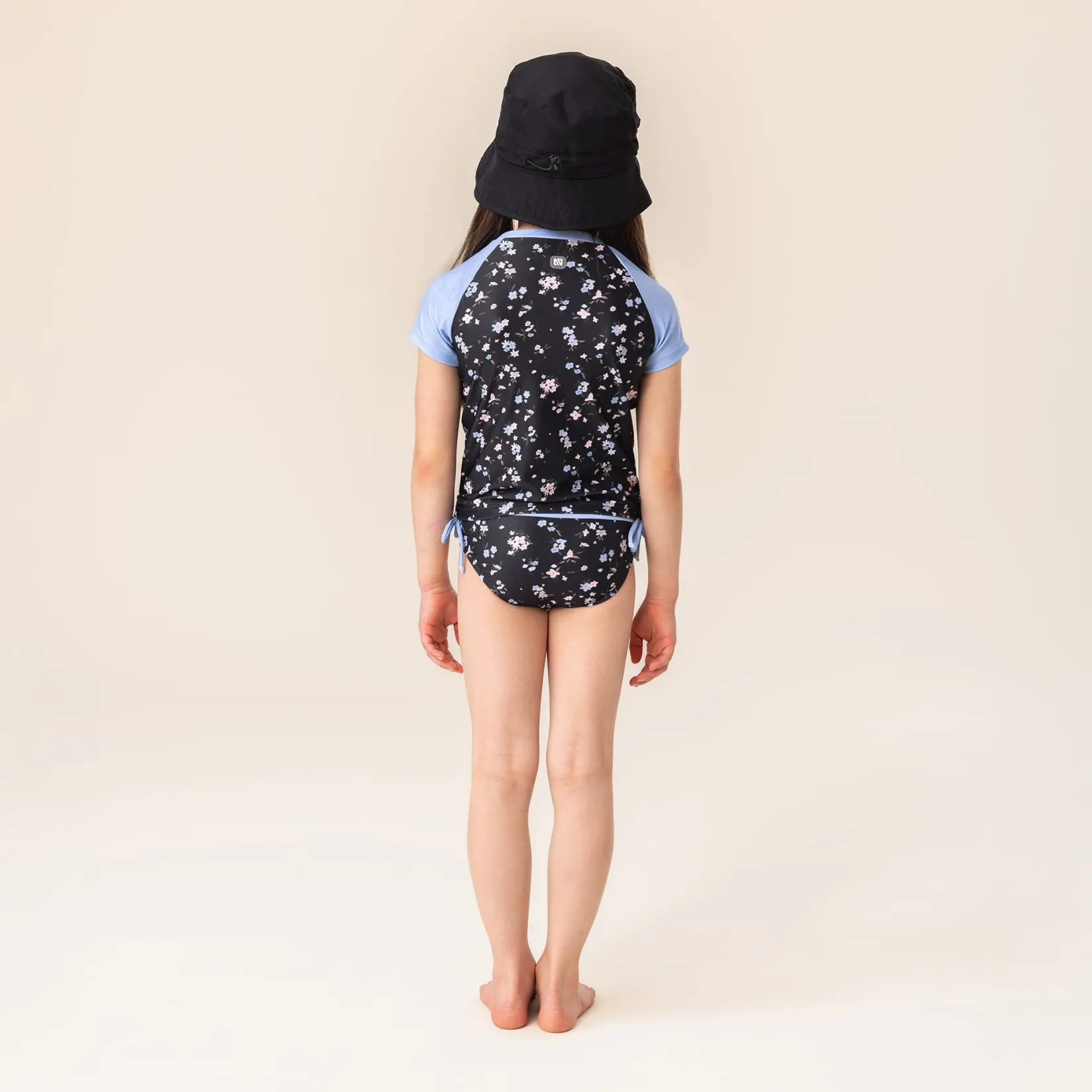 Swimsuits>Nano Flowers 2pc Uv Swimsuit 2-14 Black