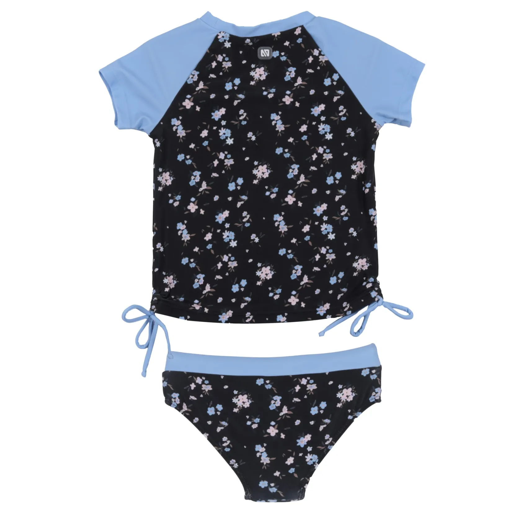 Swimsuits>Nano Flowers 2pc Uv Swimsuit 2-14 Black