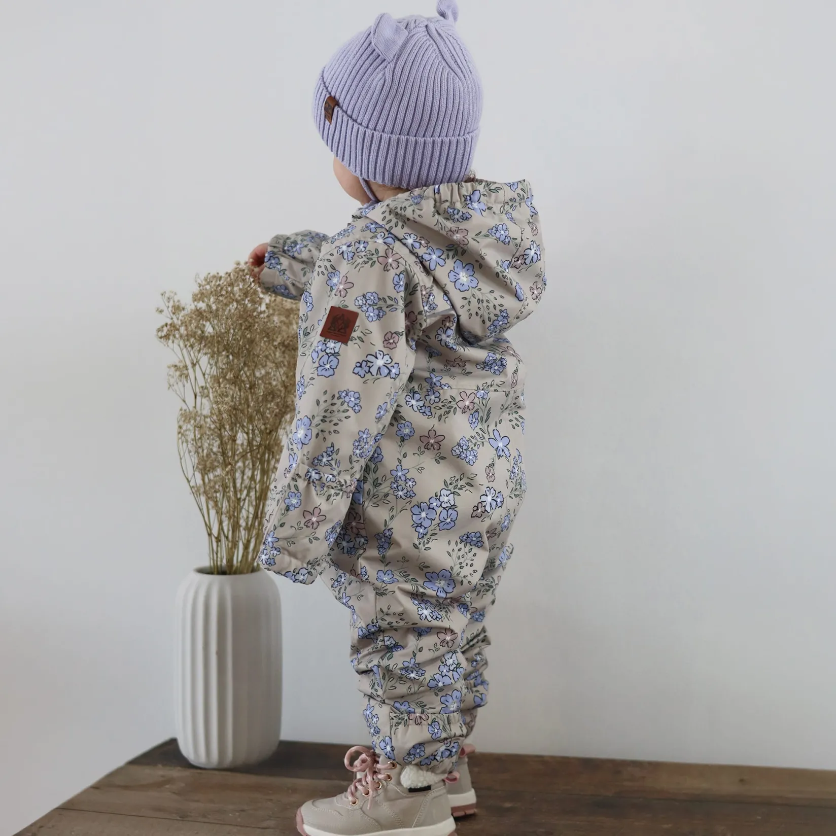 Outerwear>Deer Mountain Flowers 1pce Suit 6-24m Beige