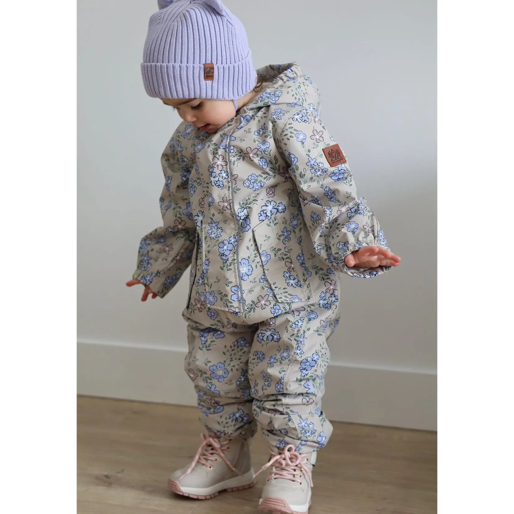 Outerwear>Deer Mountain Flowers 1pce Suit 6-24m Beige