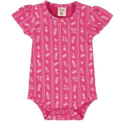 Tops>Camp by Birdz Flowers Stripe Bodysuit 3-24m Fuchsia