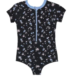 Swimsuits>Nano Flowers Uv Ss Swimsuit 2-14 Black