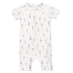 Swimsuits>Nano Flowers Uv Swimsuit 2-4 Ivory