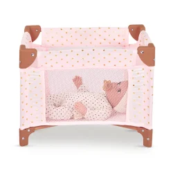 Dolls>Babi Folding Playpen for Baby Doll - Pink Stars
