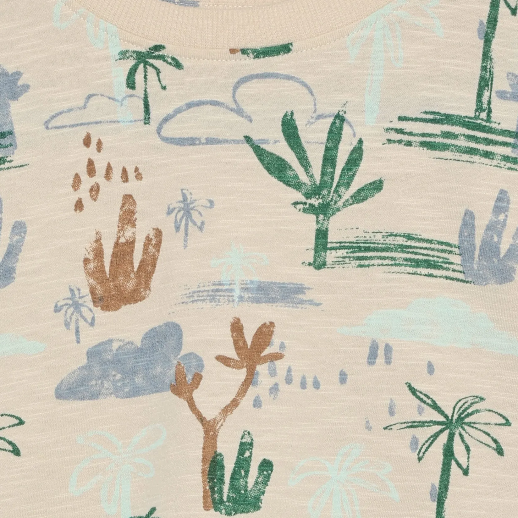 Tops>En Fant Foliage Aop T-shirt 3-10 Beige