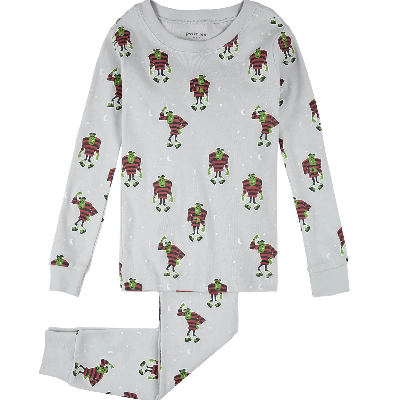 Pajamas & Bathrobes>Petit Lem Frankenstein Pajamas 2-7 Grey
