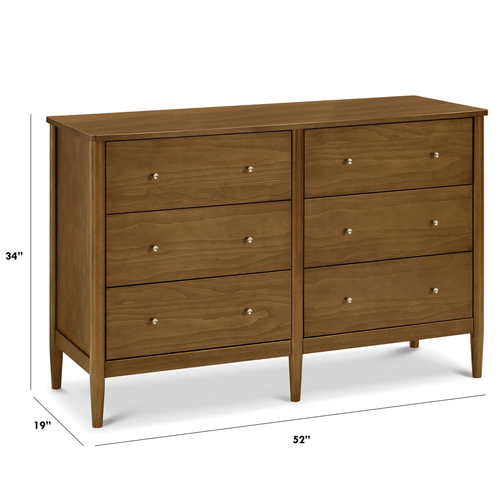 Storage Furniture>DaVinci Frem 6-Drawer Dresser - Walnut