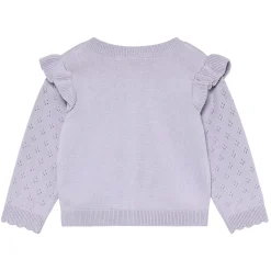 Fleeces And Sweatshirts|Tops>En Fant Frill Knit Cardigan 6-24m Lilac