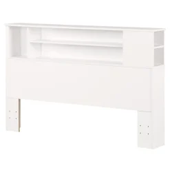 Outlet Fusion Double/Queen Bookcase Headboard - Pure White Twin, Full & Queen Beds