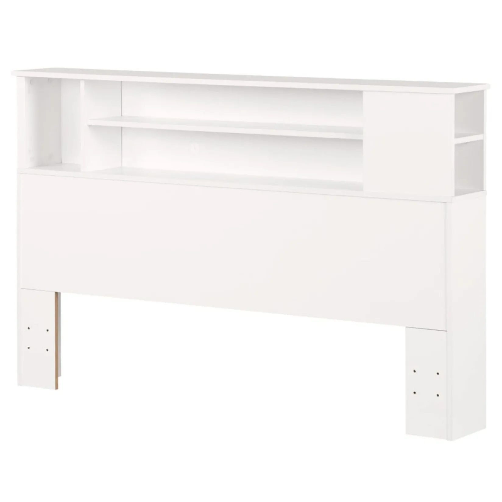 Outlet Fusion Double/Queen Bookcase Headboard - Pure White Twin, Full & Queen Beds