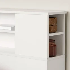 Outlet Fusion Double/Queen Bookcase Headboard - Pure White Twin, Full & Queen Beds