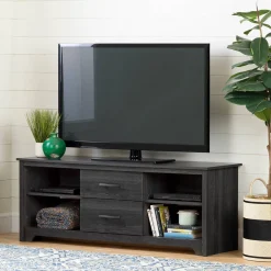 New Fusion TV Stand with Drawers for TVs up to 60" - Gray Oak Desk