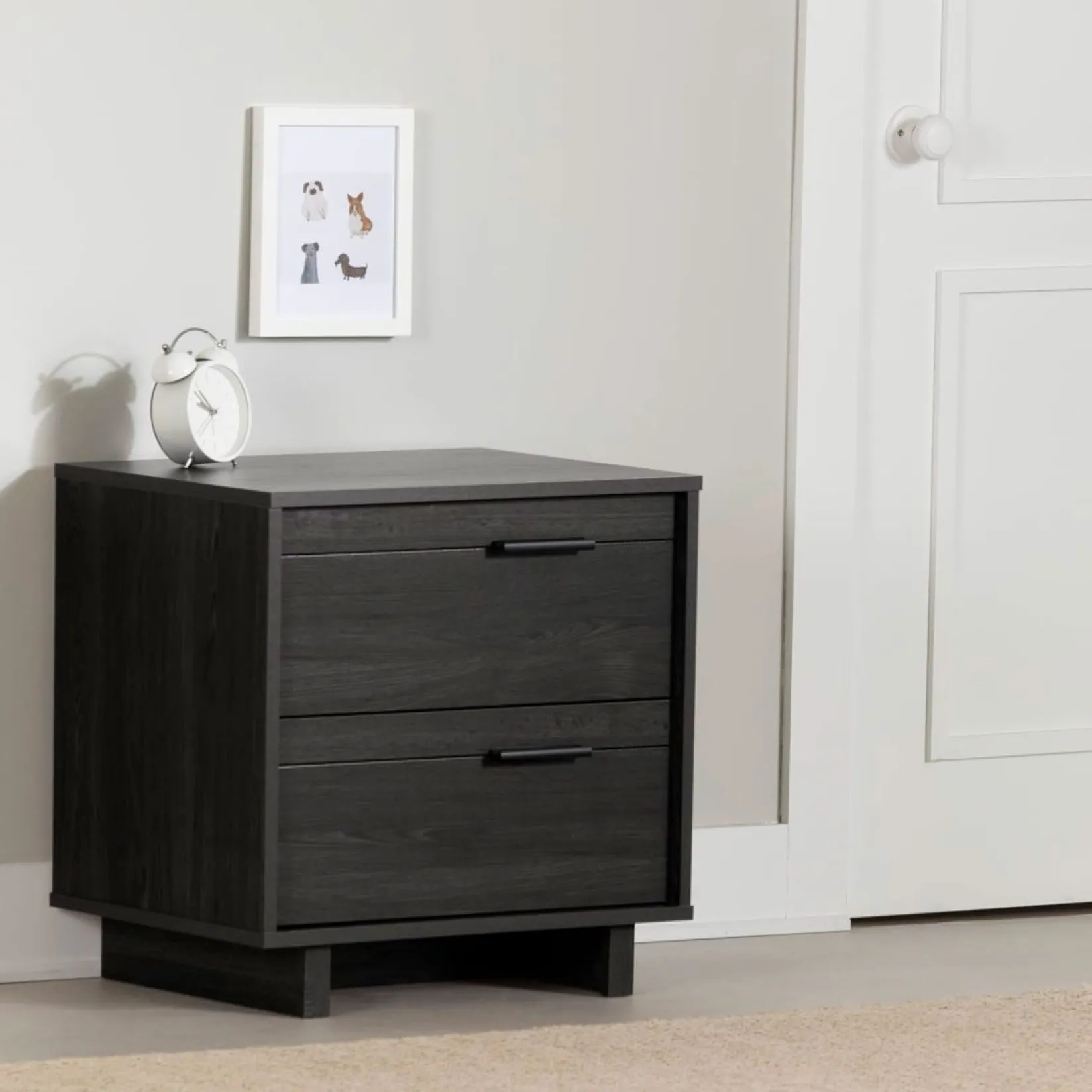 New Fynn 2-Drawer Nightstand - Gray Oak Nightstands