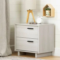 Nightstands>South Shore Fynn 2-Drawer Nightstand - Winter Oak