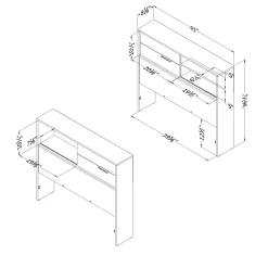 Discount Fynn Twin Headboard with Storage - Gray Oak Twin, Full & Queen Beds