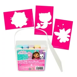 Diy & Activities>Danawares Gabby's Dollhouse Sidewalk Chalk Bucket with Stencils
