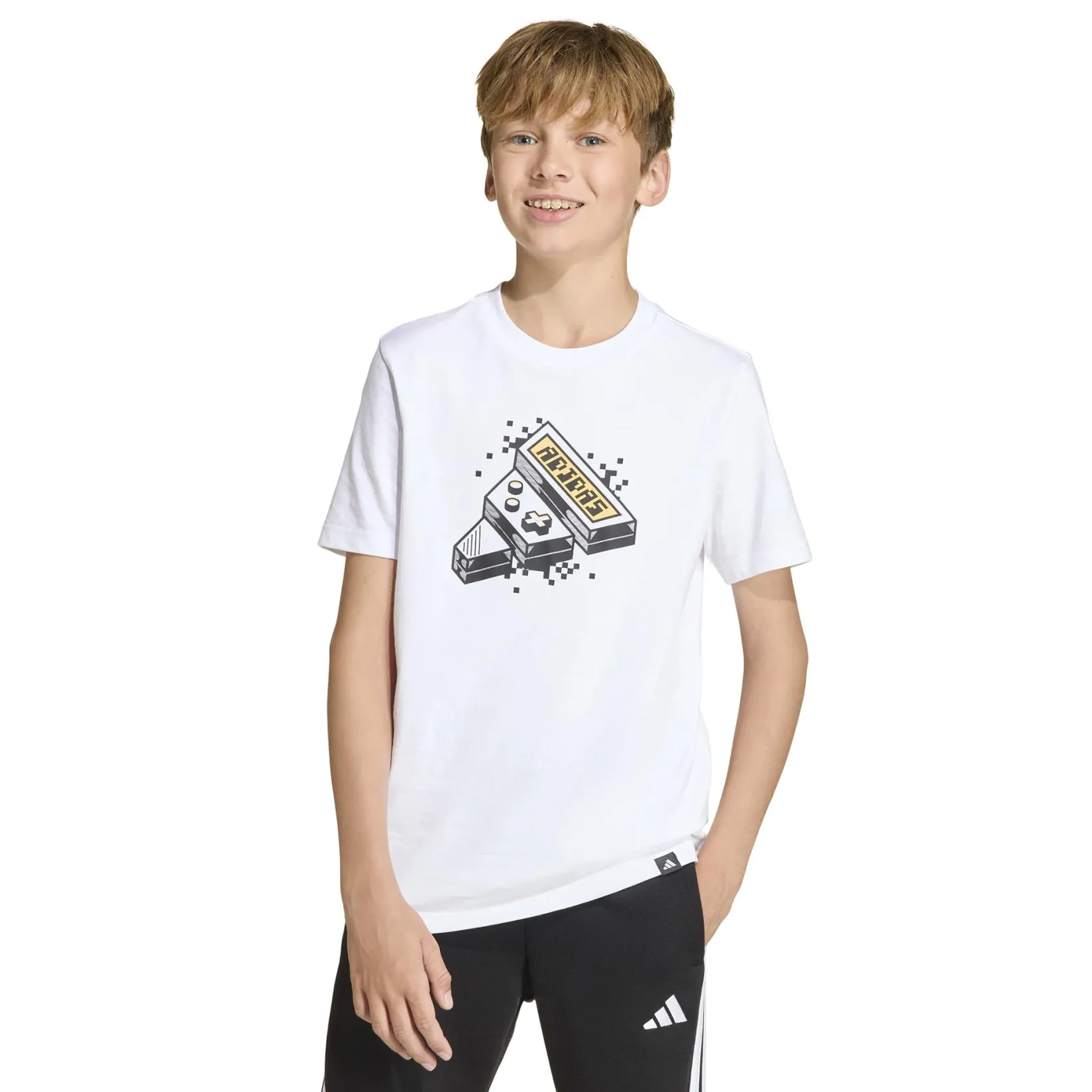 Sportswear|Tops>Adidas Gaming Graphic Tee 8-16y White