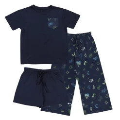 Pajamas & Bathrobes>Nano Gaming 3pc Pajamas 2-12 Navy