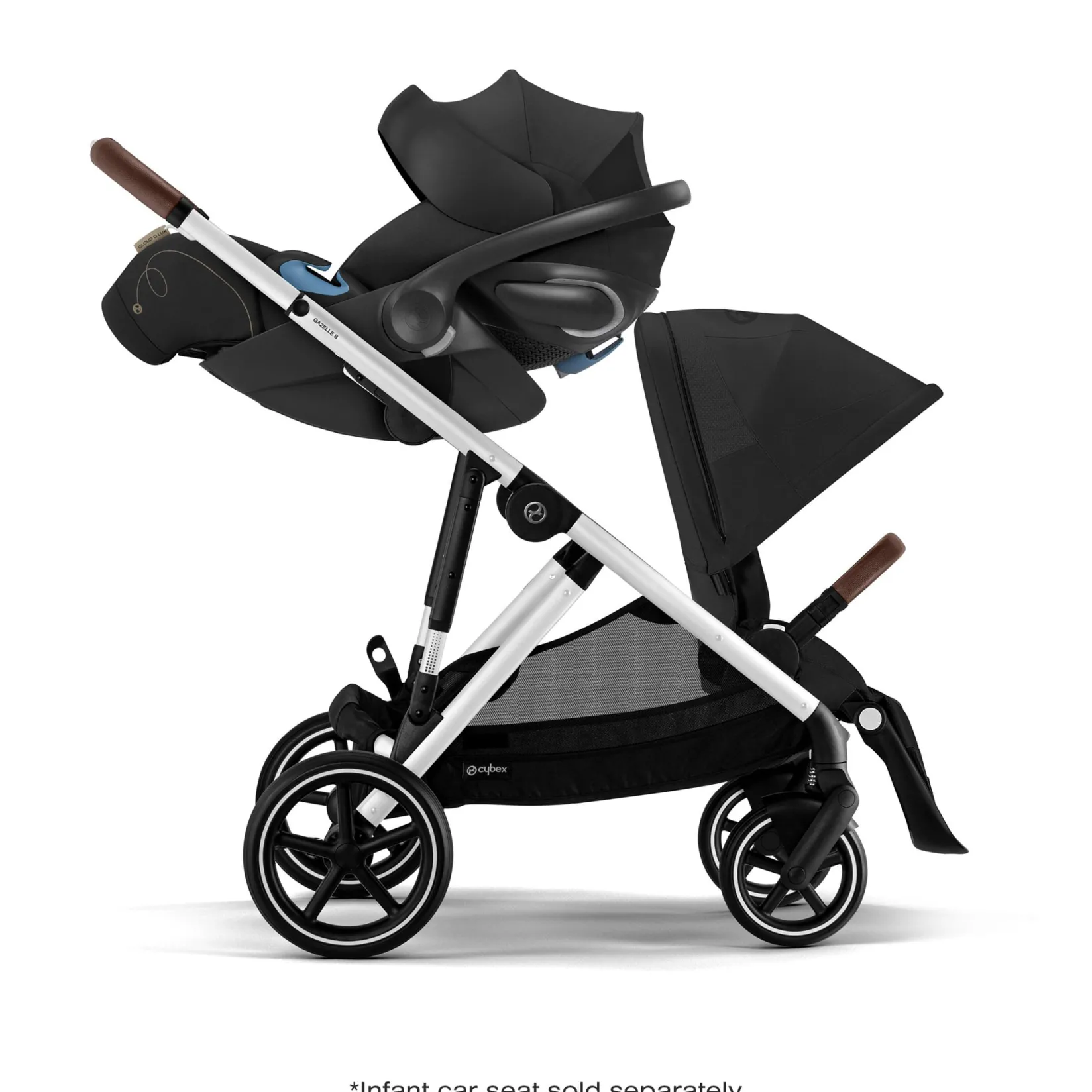 Clearance Gazelle S Stroller - Silver Frame with Moon Black Seat Kids Strollers|Strollers & Trailers
