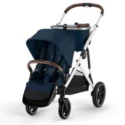 Strollers|Strollers & Trailers>Cybex Gazelle S Stroller - Silver Frame with Ocean Blue Seat
