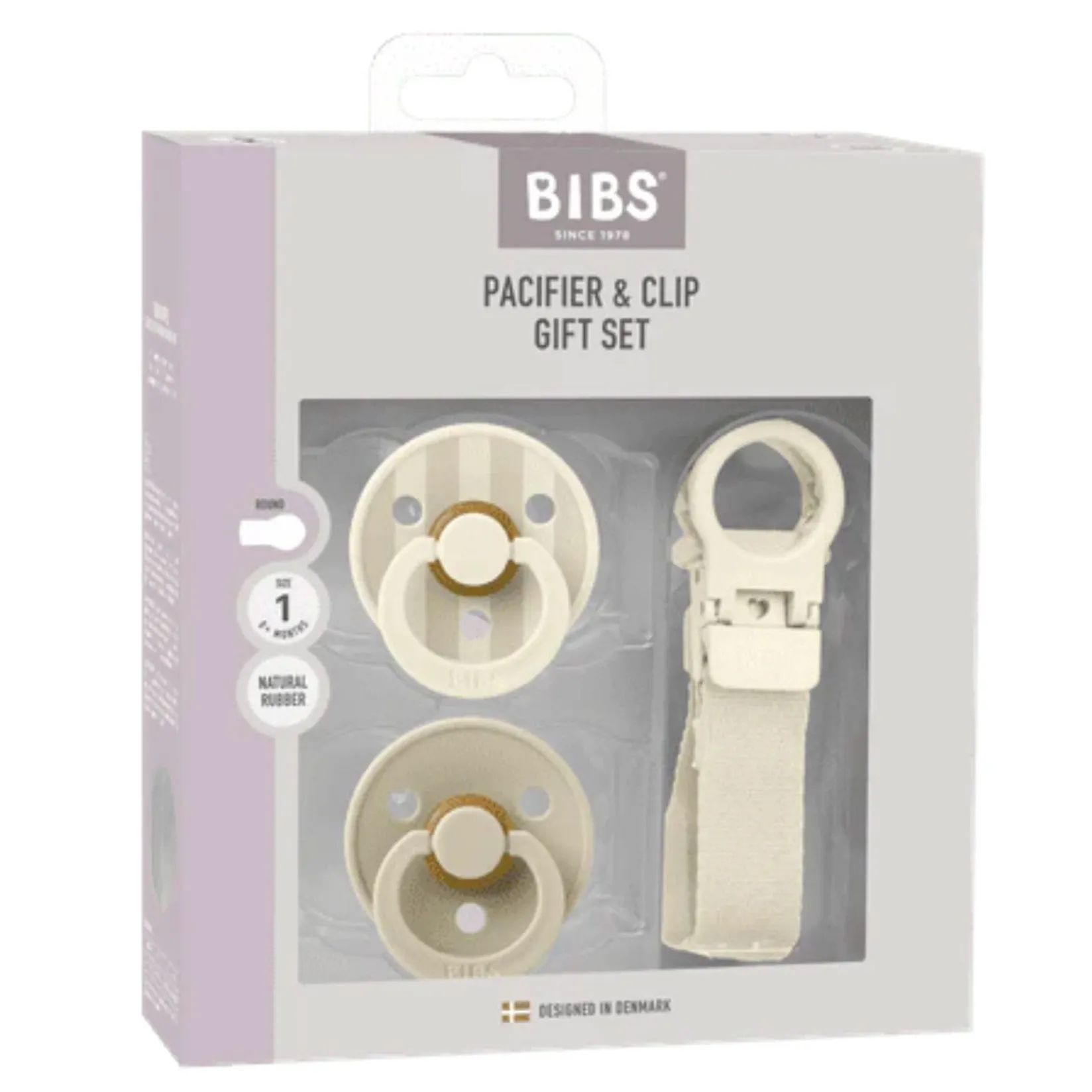 Pacifiers & Clips|Pacifiers & Clips>Bibs Gift Set Latex - Size 1 Ivory