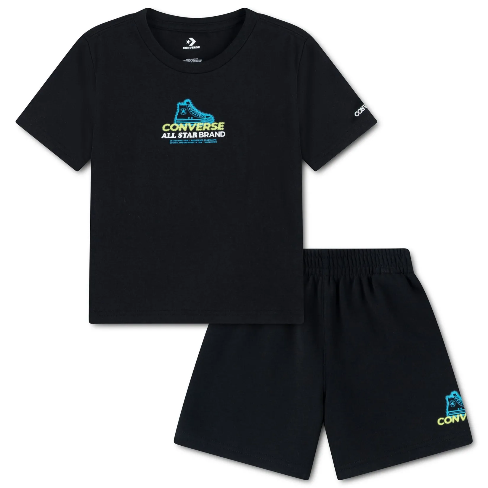 Outfit Sets>Converse Globe Frontback Hit Set 2-4t Black