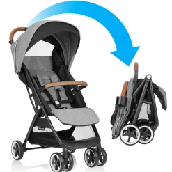 Strollers|Strollers & Trailers>Evenflo GOLD Otto Self-Folding Lightweight Travel Stroller - Moonstone Gray