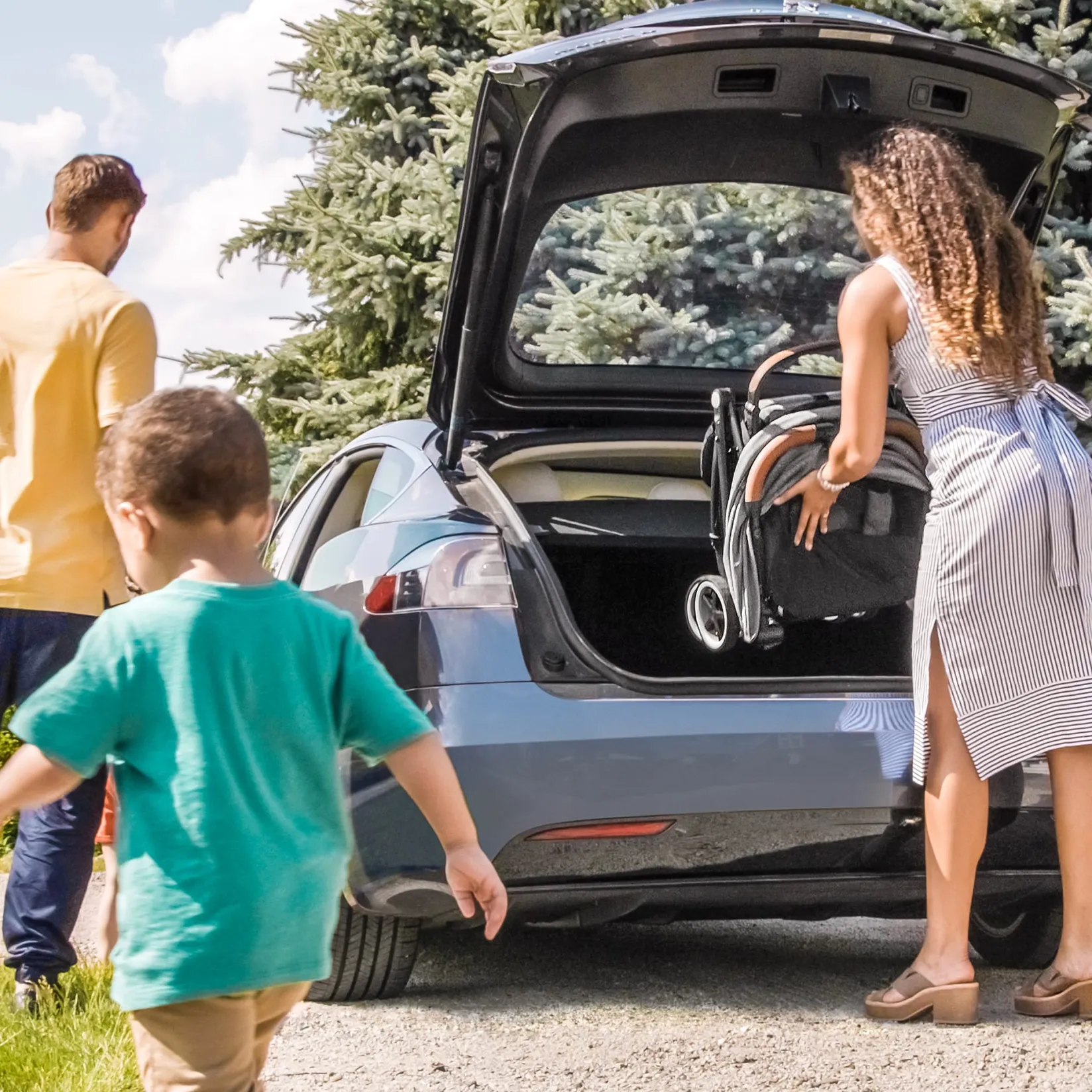 Strollers|Strollers & Trailers>Evenflo GOLD Otto Self-Folding Lightweight Travel Stroller - Moonstone Gray