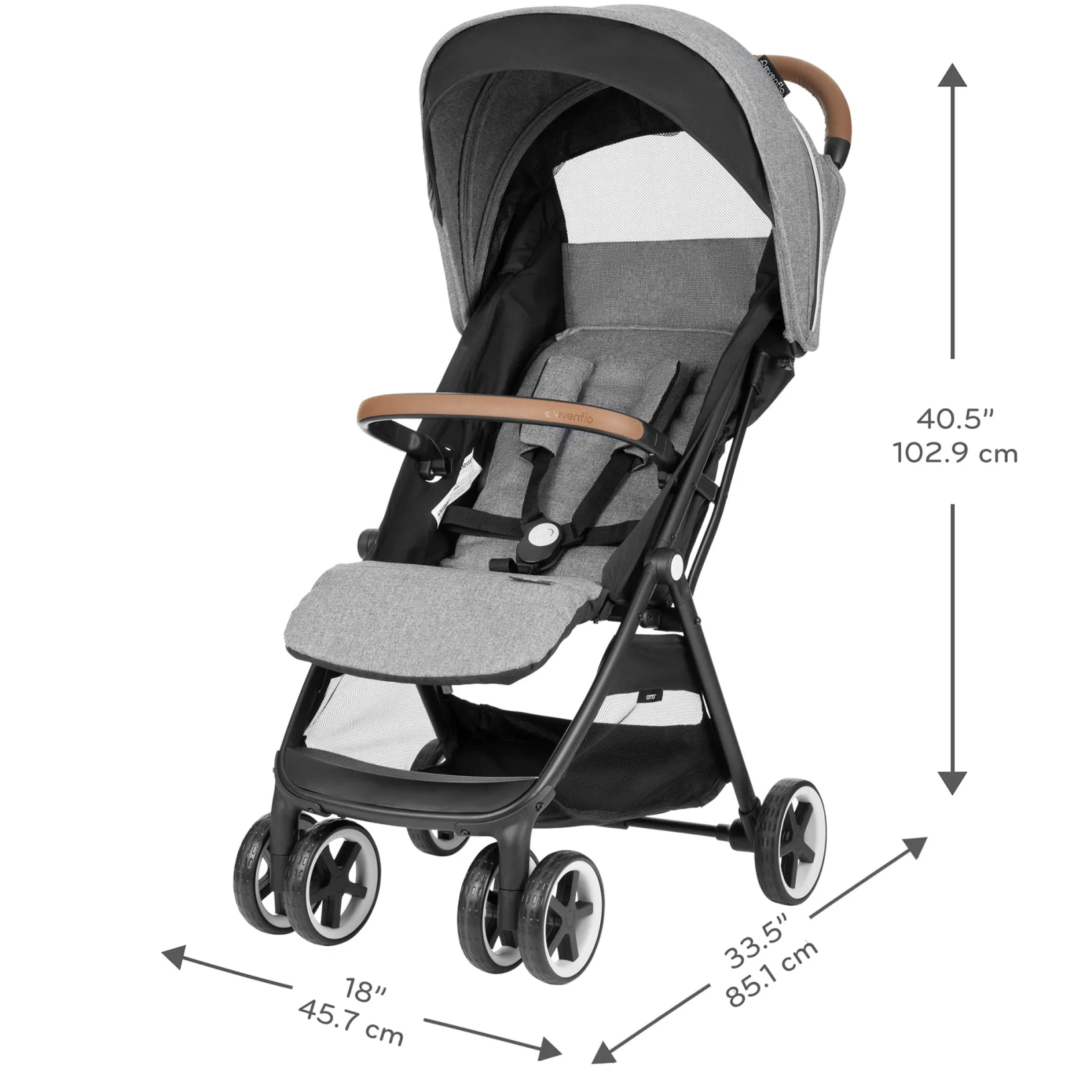 Strollers|Strollers & Trailers>Evenflo GOLD Otto Self-Folding Lightweight Travel Stroller - Moonstone Gray
