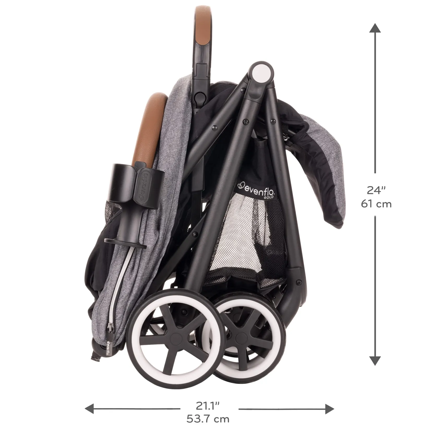 Strollers|Strollers & Trailers>Evenflo GOLD Otto Self-Folding Lightweight Travel Stroller - Moonstone Gray