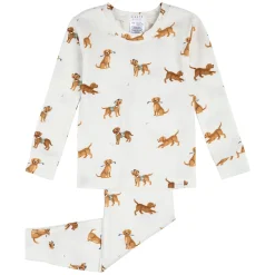 Pajamas|Pyjamas>Firsts par Petit Lem Golf Dogs 2pc Pajamas 12-24m Ivory
