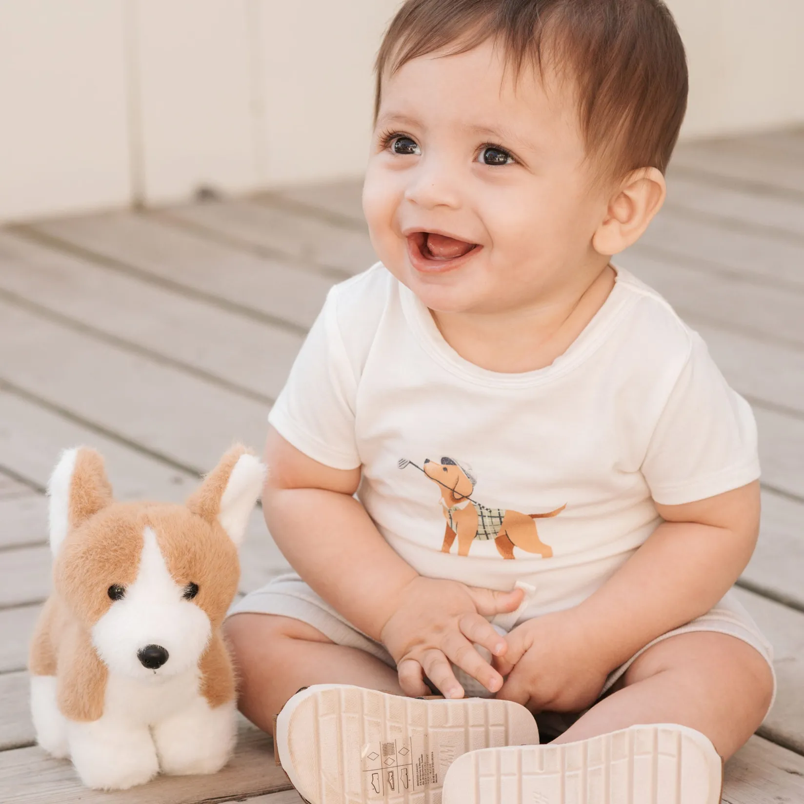 Outfit Sets>Firsts par Petit Lem Golf 3pc Short Set 3-24m Ivory