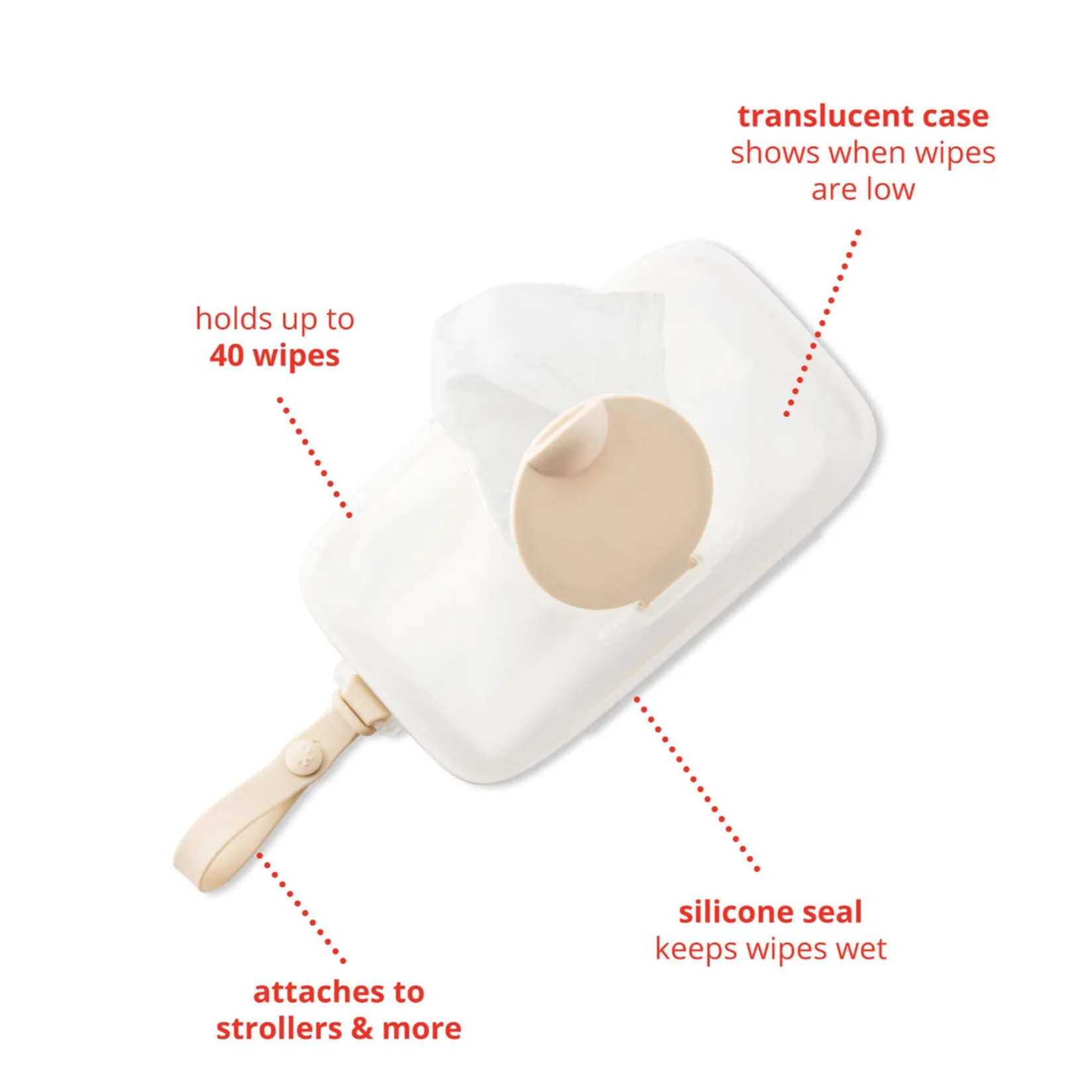 Towels & Wipes|Towels & Wipes>Skip Hop Grab & Go Snug Seal Wipes Case - Oat