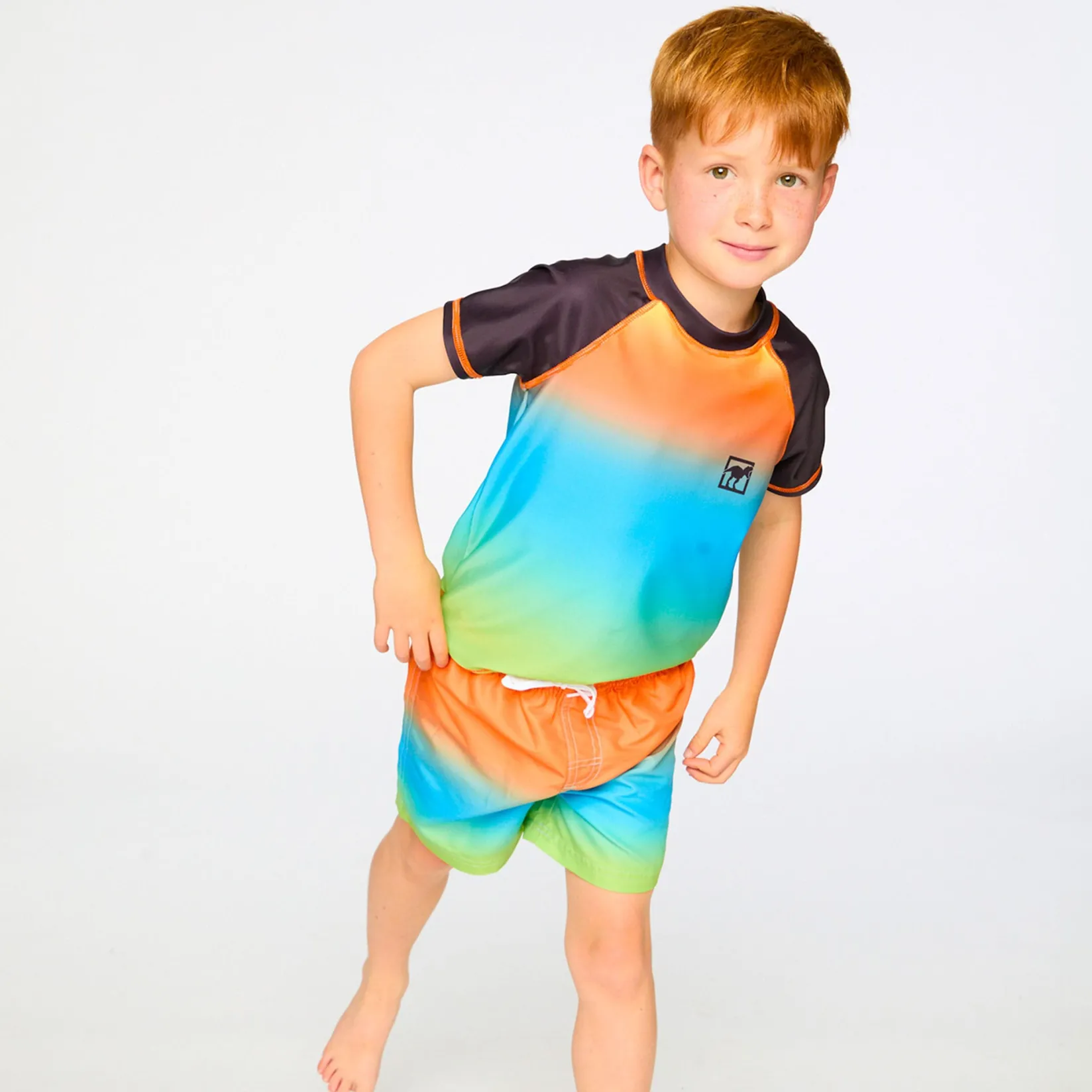 Swimsuits>Deux par Deux Gradient Swim Short 2-6 Orange