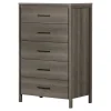 Storage Furniture>South Shore Gravity 5-Drawer Chest Dresser - Gray Maple