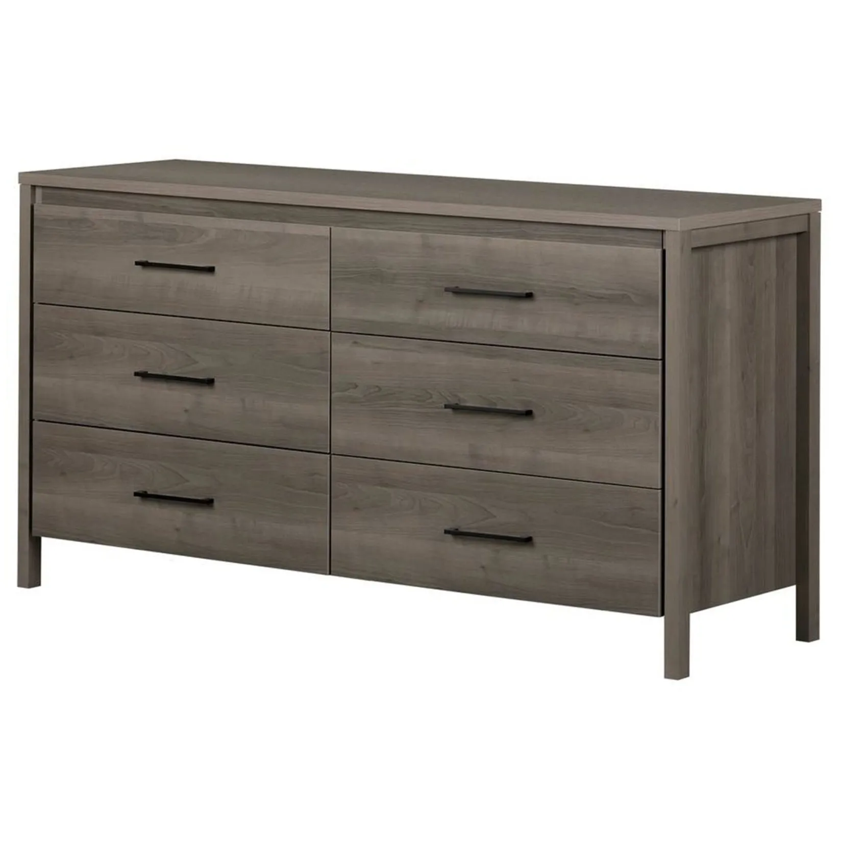 Storage Furniture>South Shore Gravity 6-Drawer Double Dresser - Gray Maple