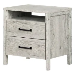 Nightstands>South Shore Gravity 2-Drawer Nightstand - Seaside Pine