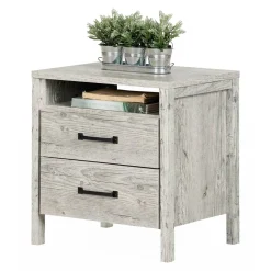 Nightstands>South Shore Gravity 2-Drawer Nightstand - Seaside Pine