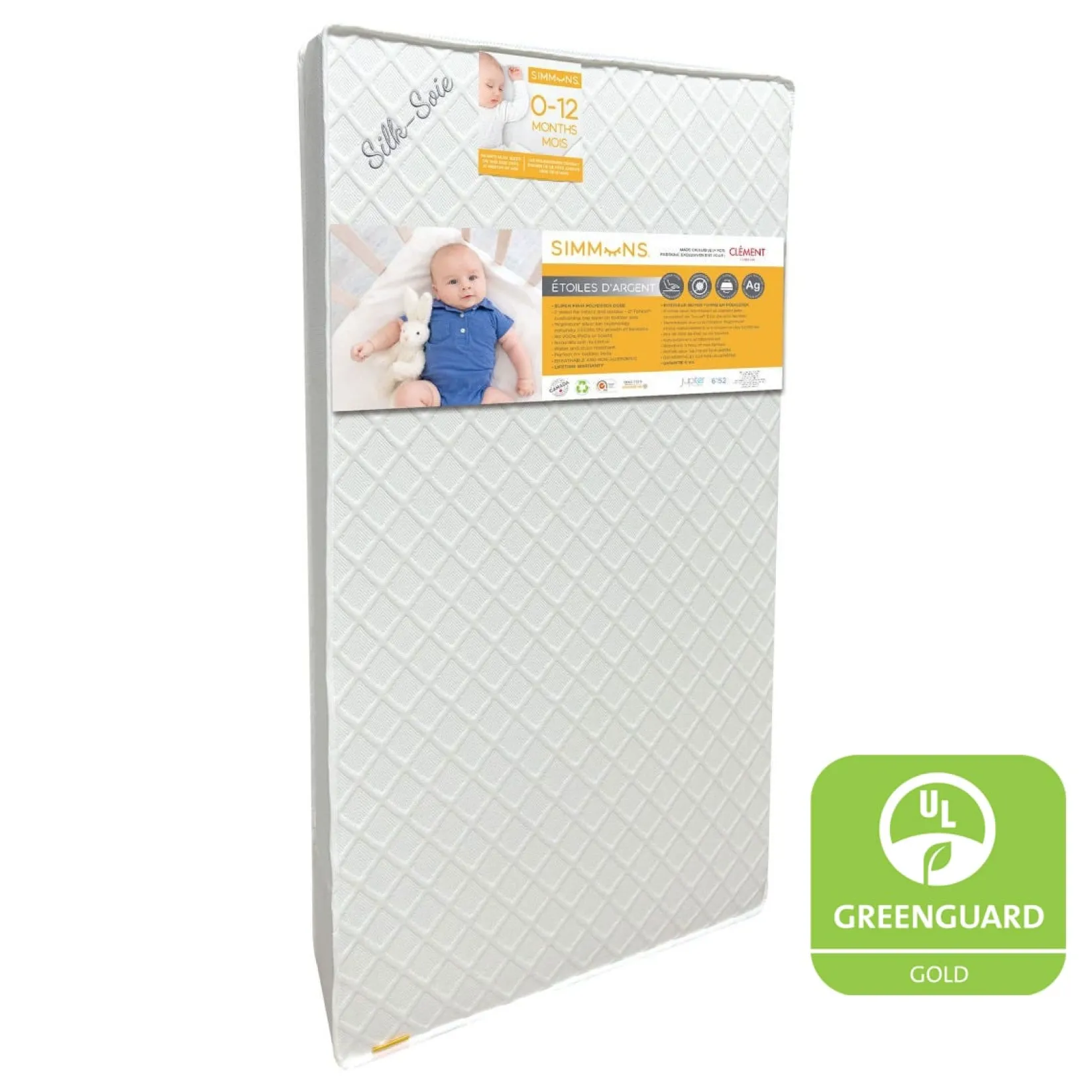 Mattresses|Cribs & Mattresses>Jupiter GREENGUARD Gold Certified Baby Mattress - Argentum