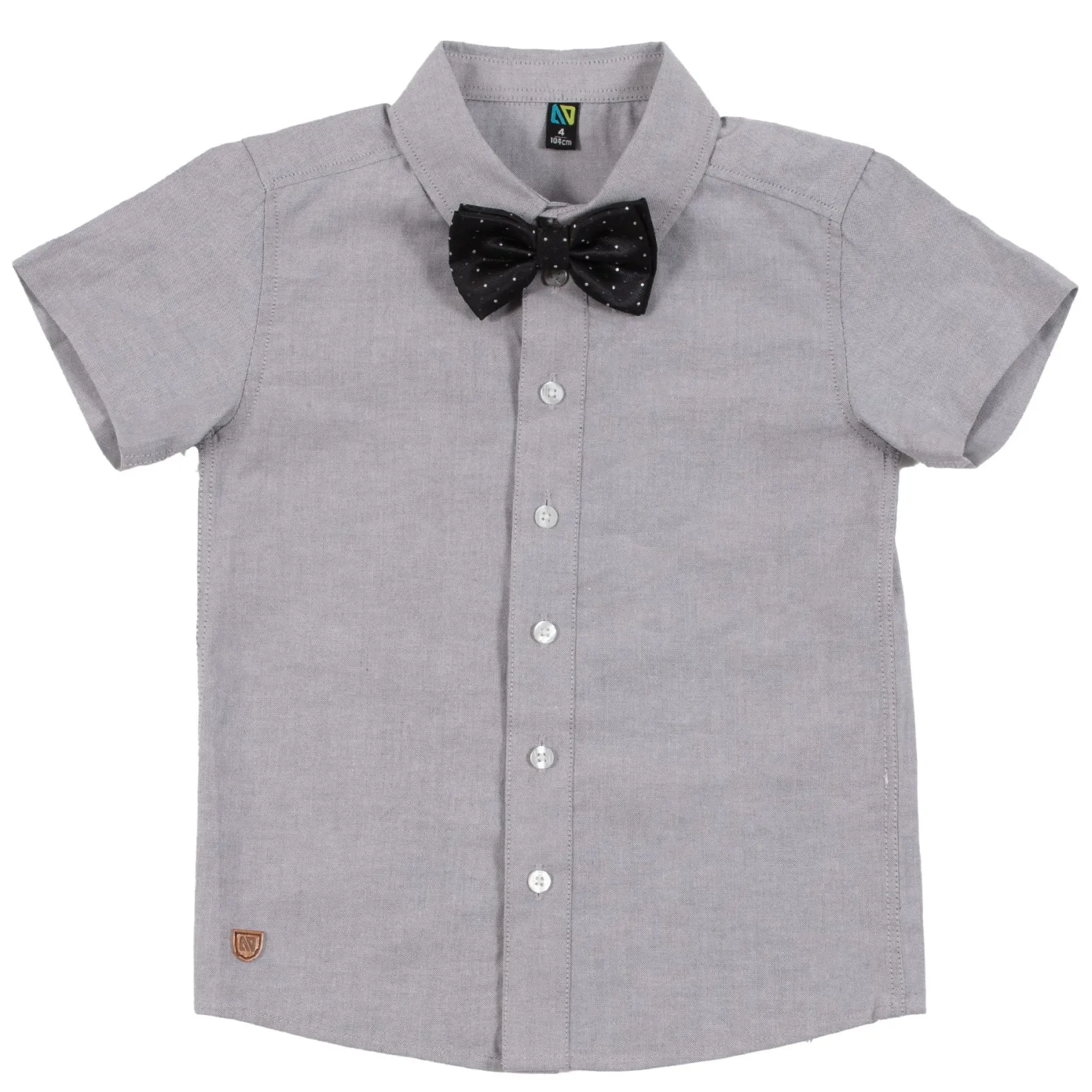 Tops>Nano Bow Tie Shirt 2-12y Grey