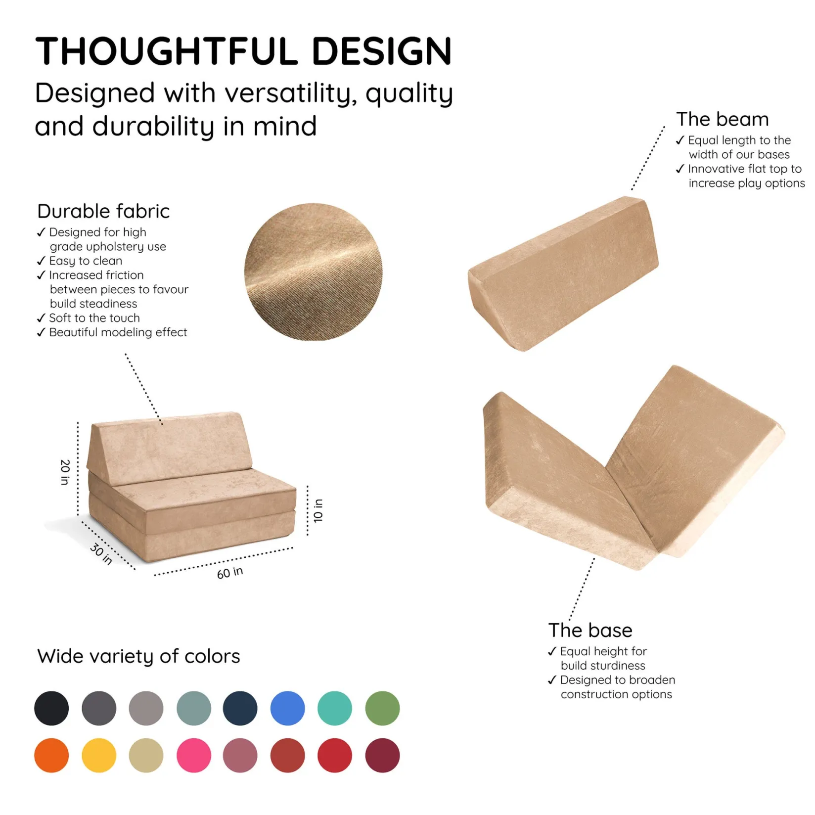 New Half Modular Sofa - Sand Dune Kid'S Tables & Chairs