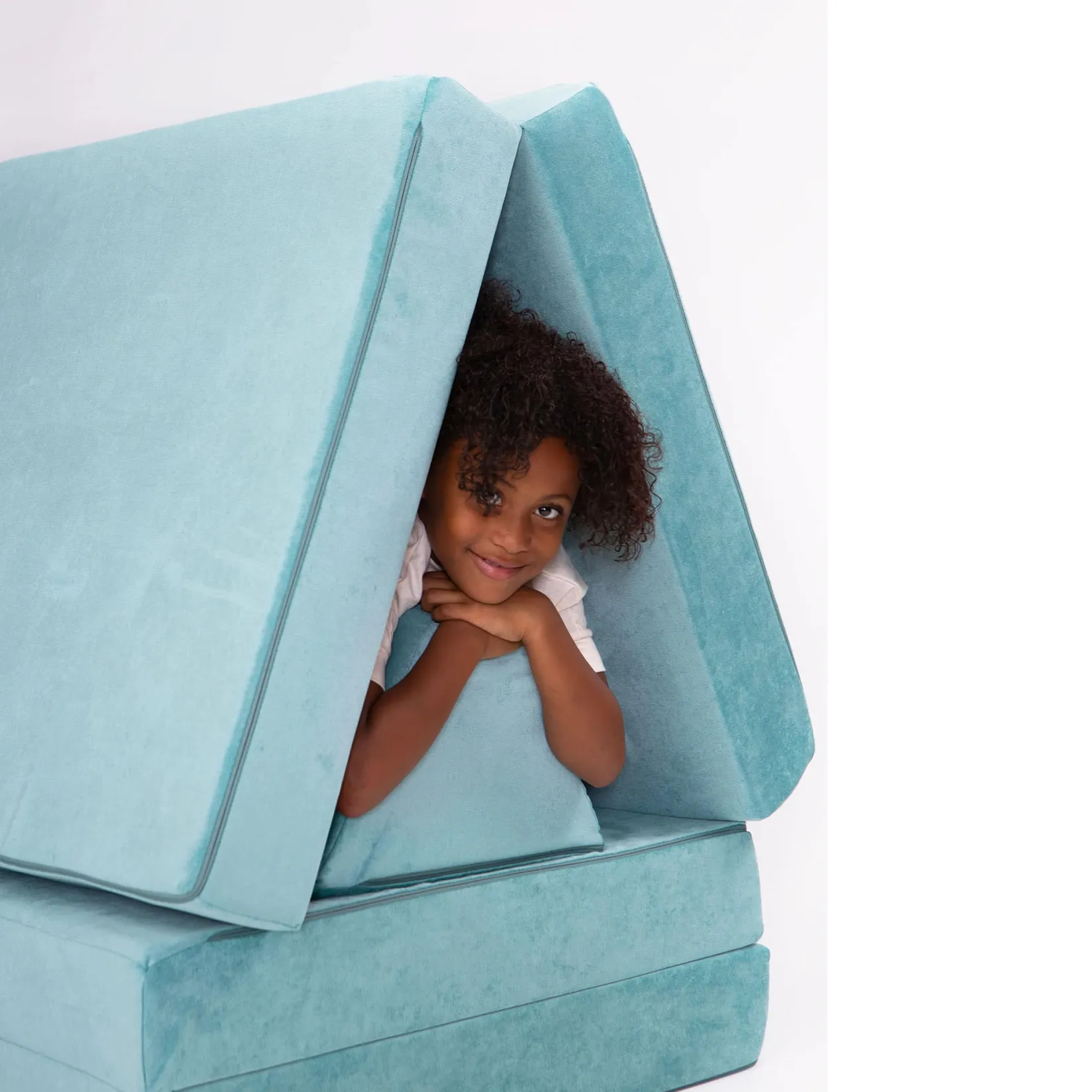 Kid'S Tables & Chairs>Go Coconut Half Modular Sofa - Sea Berry