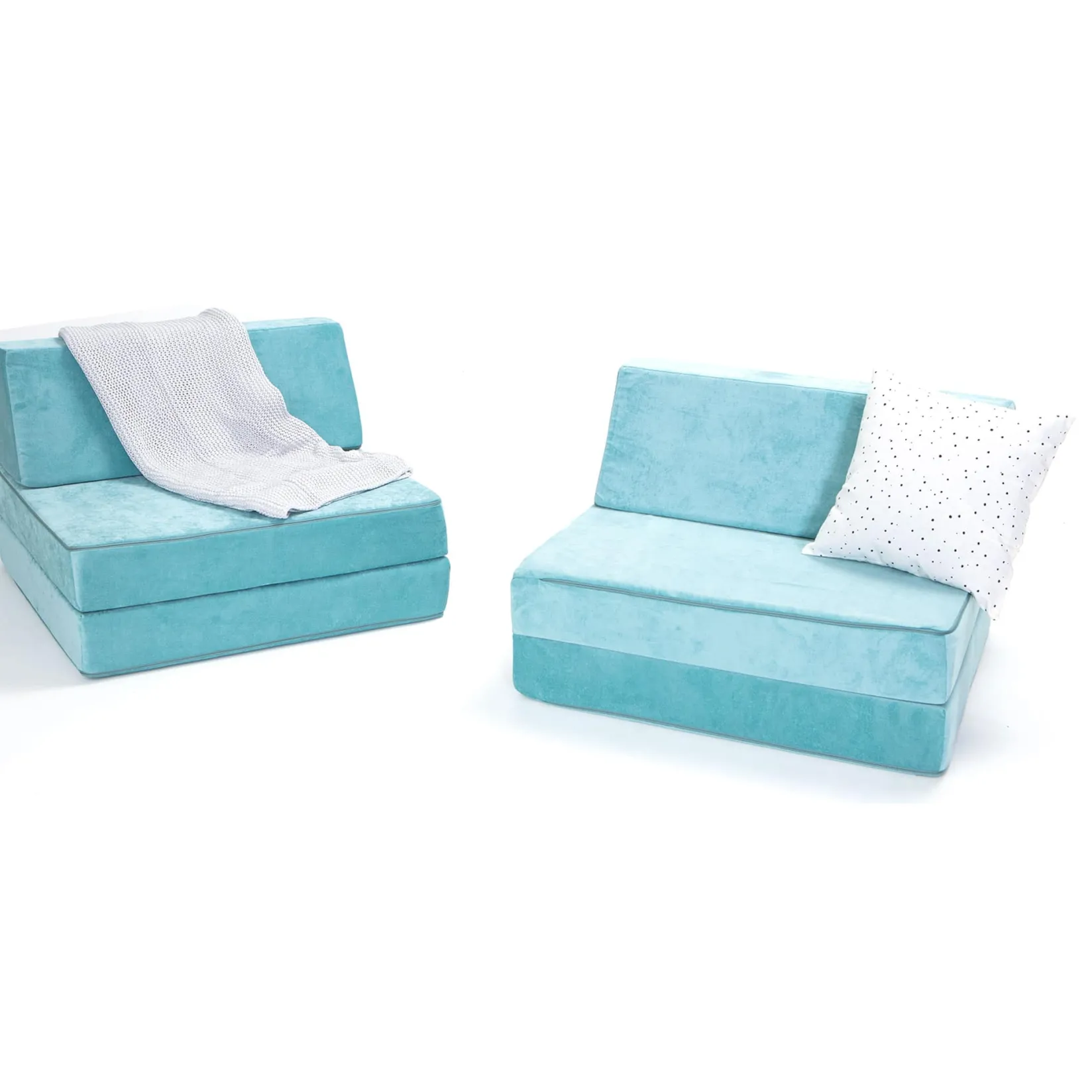 Kid'S Tables & Chairs>Go Coconut Half Modular Sofa - Sea Berry