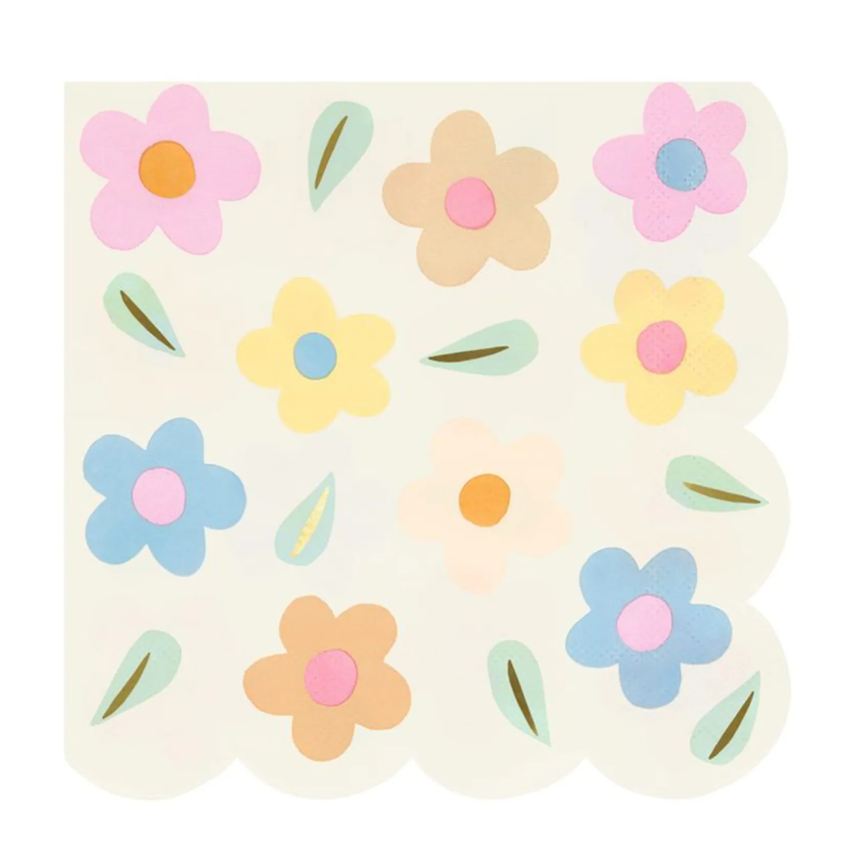 Party Supplies>Meri Meri Happy Flowers Large Napkins (16)