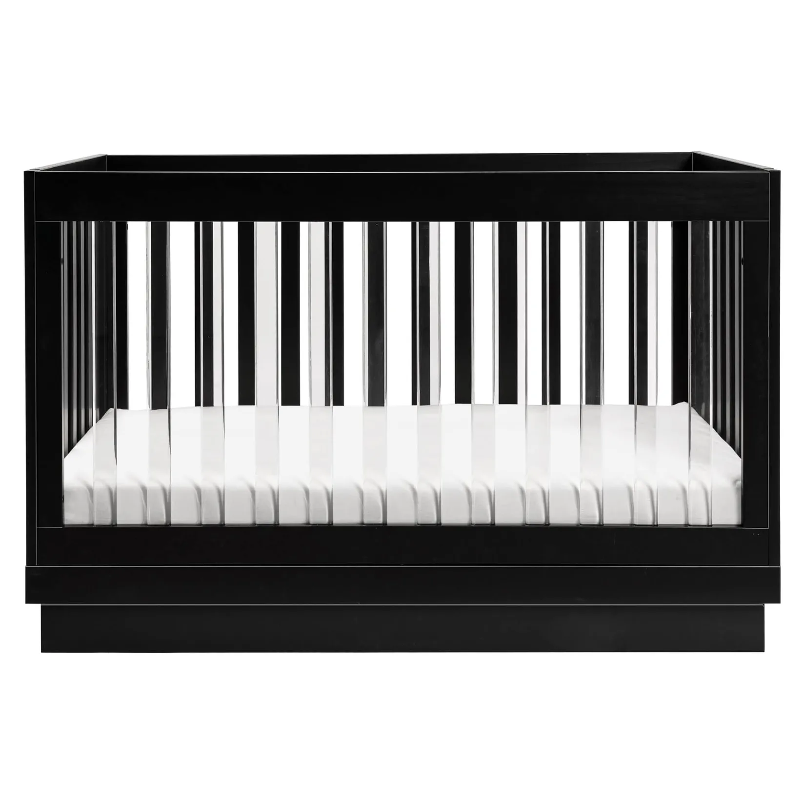 Cribs & Mattresses|Cribs & Mattresses>Babyletto Harlow 3-in-1 Convertible Crib with Toddler Bed Conversion Kit - Black / Acrylic