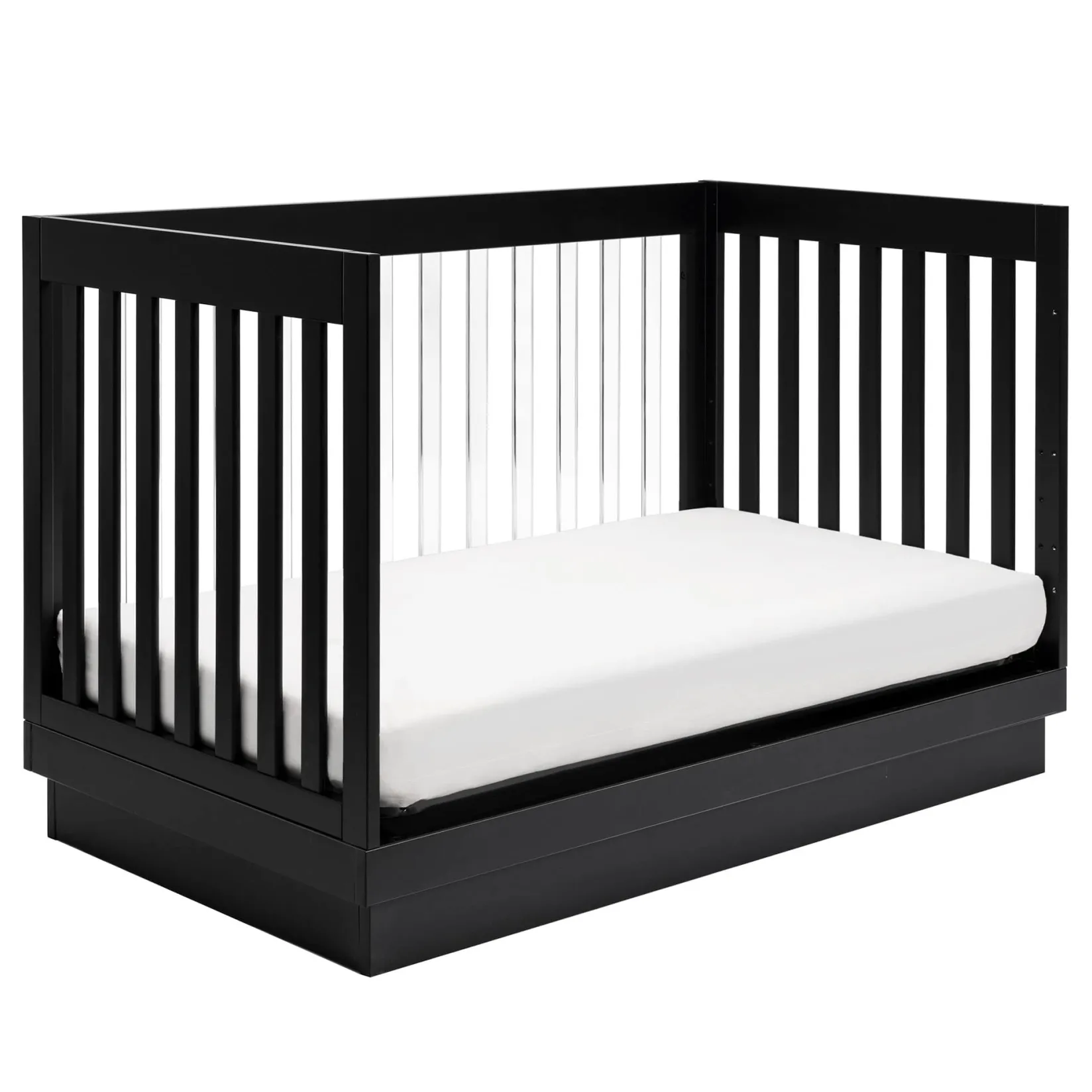 Cribs & Mattresses|Cribs & Mattresses>Babyletto Harlow 3-in-1 Convertible Crib with Toddler Bed Conversion Kit - Black / Acrylic